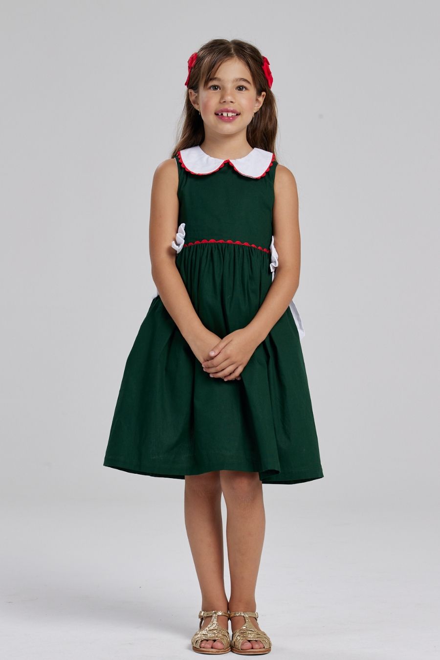 NANI DARK GREEN GIRL&#39;S DRESS