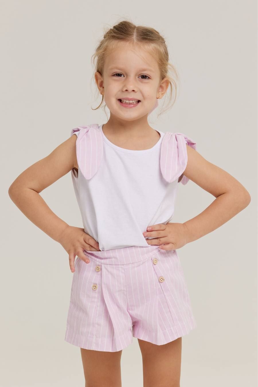 ISABELA  STRIPES GIRL&#39;S SHORTS SET