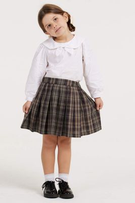VITORIA PLAID PLEATS GIRL&#39;S SKIRT