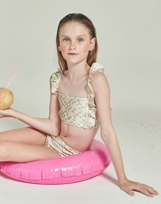 NICOLE FLORAL CHECK GIRL&#39;S BIKINI