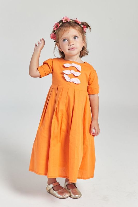 KARI ORANGE GIRL&#39;S DRESS