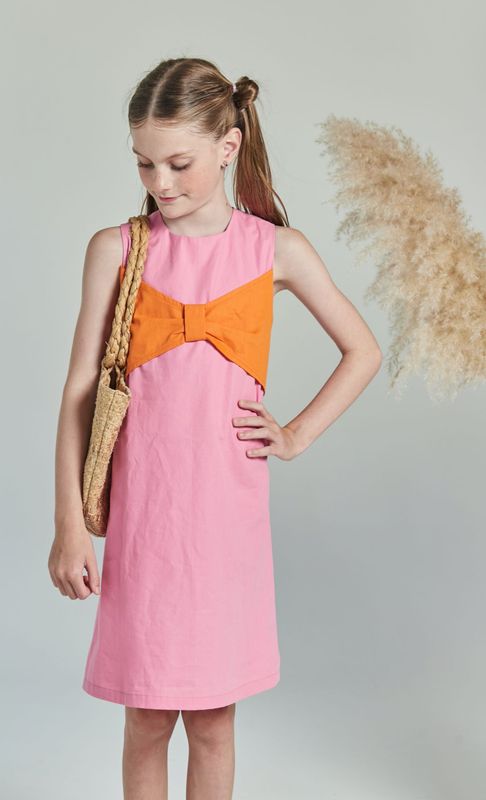 LAURA PINK AND ORANGE GIRL&#39;S DRESS