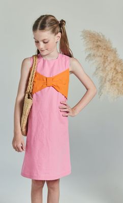 LAURA PINK AND ORANGE GIRL&#39;S DRESS