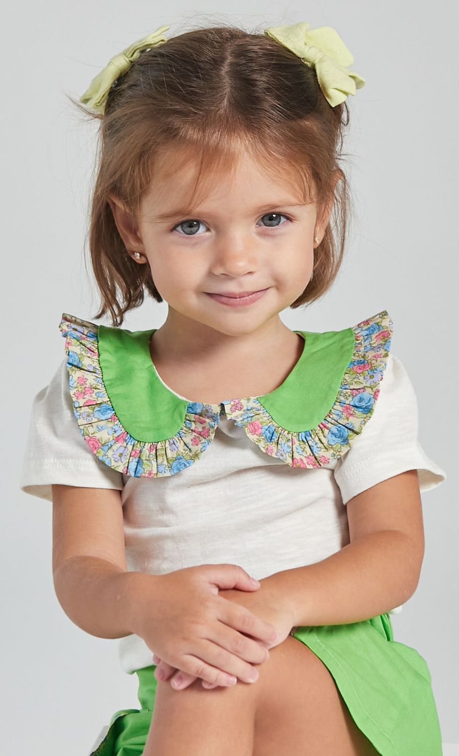ISADORA GREEN AND LIBERTY GIRL&#39;S SHORTS SET