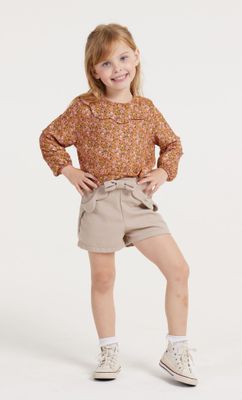 LAVÍNIA FLORAL VISCOSE LONG SLEEVE GIRL&#39;S TOP