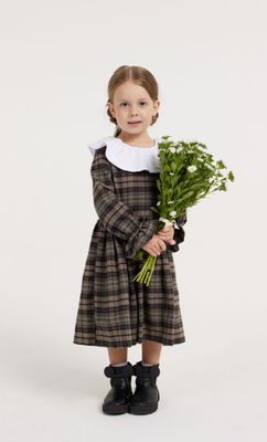 TULIPA PLAID LONG SLEEVE GIRL&#39;S DRESS