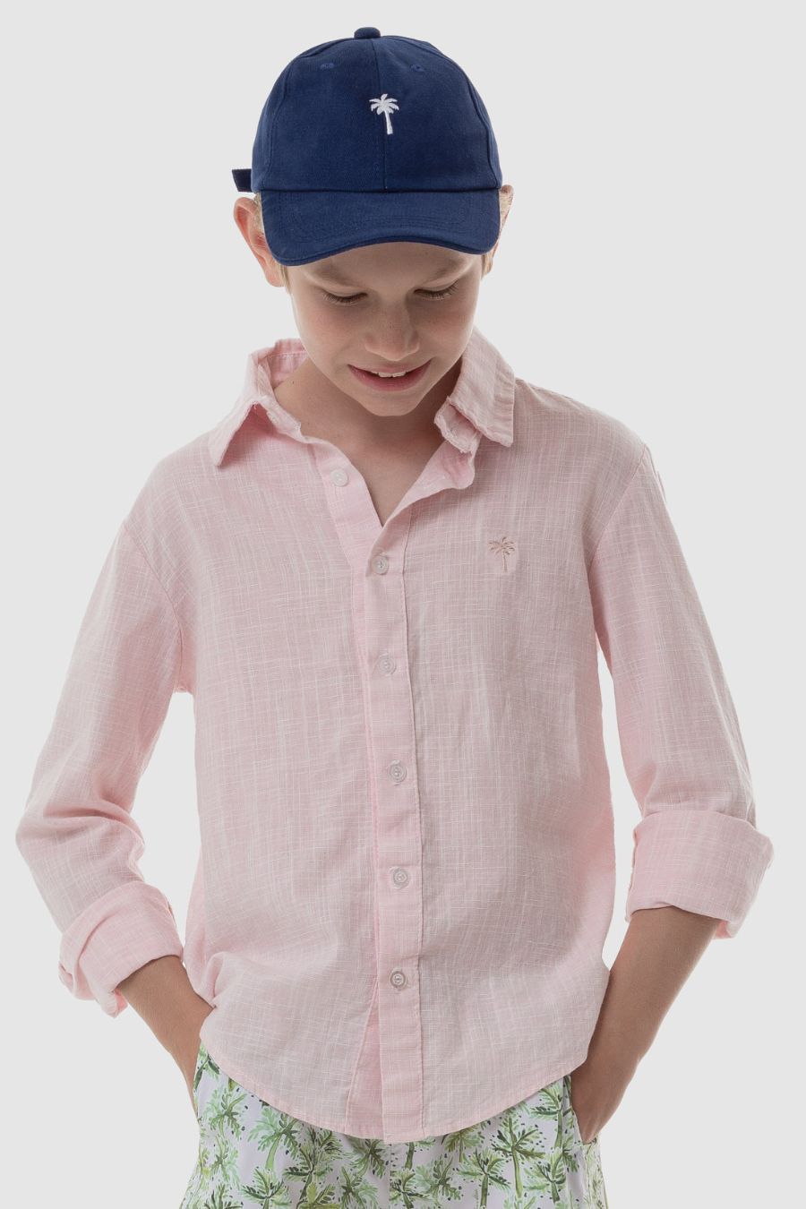 LINEN  TEXTURE BOY&#39;S SHIRT