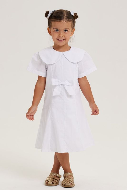 FIORELLA WHITE SHORT SLEEVE GIRL&#39;S DRESS