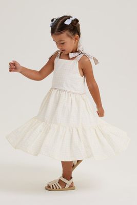 KIARA YELLOW CHECK PRINT GIRL&#39;S DRESS