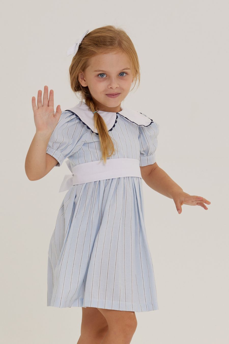 MALU BLUE AND WHITE STRIPES GIRL&#39;S DRESS