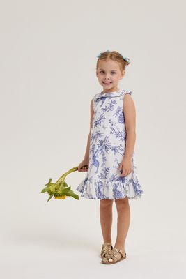 LUARA PEACOCK PRINT GIRL&#39;S DRESS