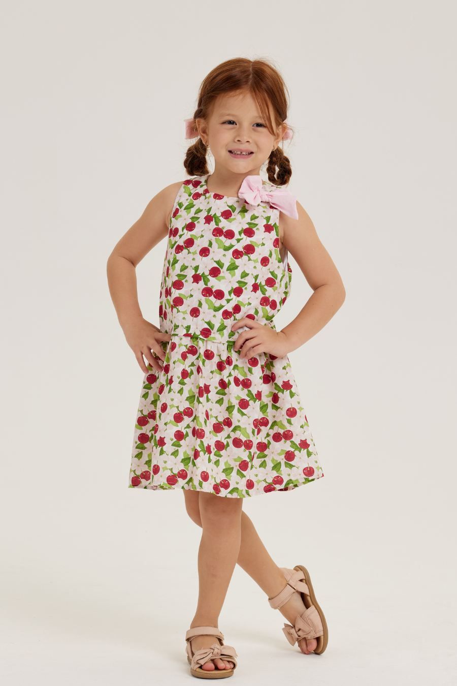 MARIA CHERRY PRINT GIRL&#39;S DRESS