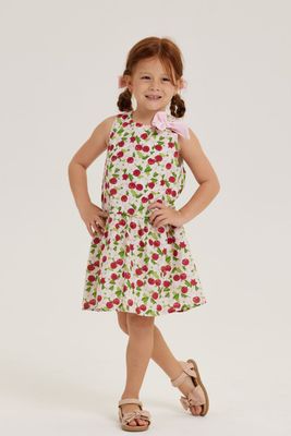 MARIA CHERRY PRINT GIRL&#39;S DRESS