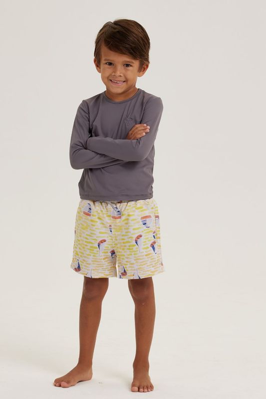 GUILHERME BOAT PRINT  BOY&#39;S SWIM SHORTS