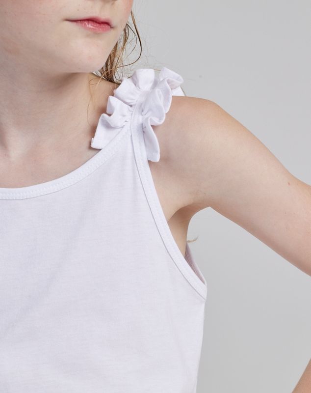 LUNA WHITE COTTON GIRL&#39;S TANK TOP