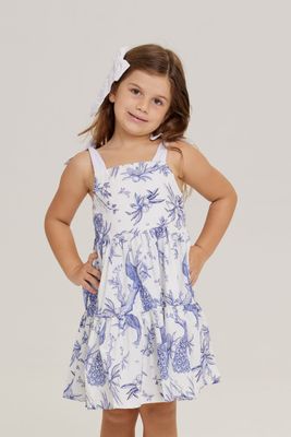KIARA PEACOCK PRINT GIRL&#39;S DRESS
