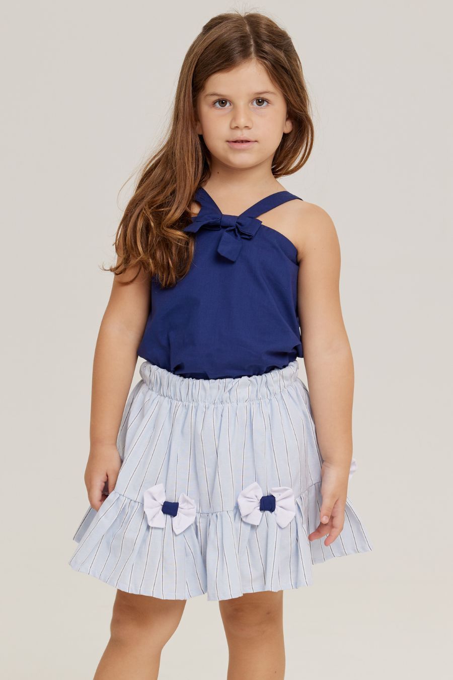 ALANA BLUE STRIPES GIRL&#39;S SKIRT