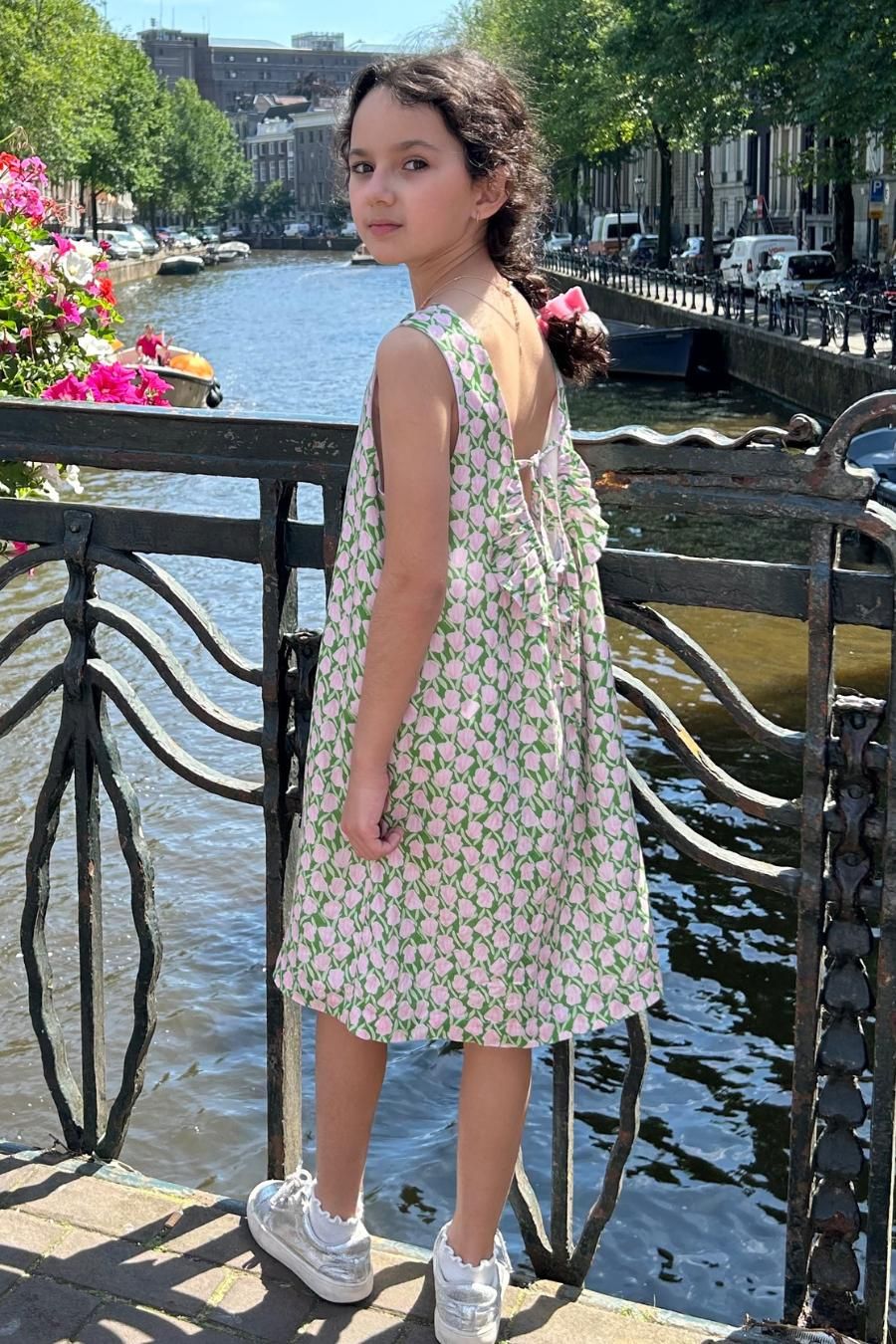 LÍS VISCOSE TULIP PRINT GIRL&#39;S DRESS