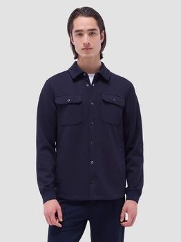 Bugatchi Shirt Jacket: Navy
