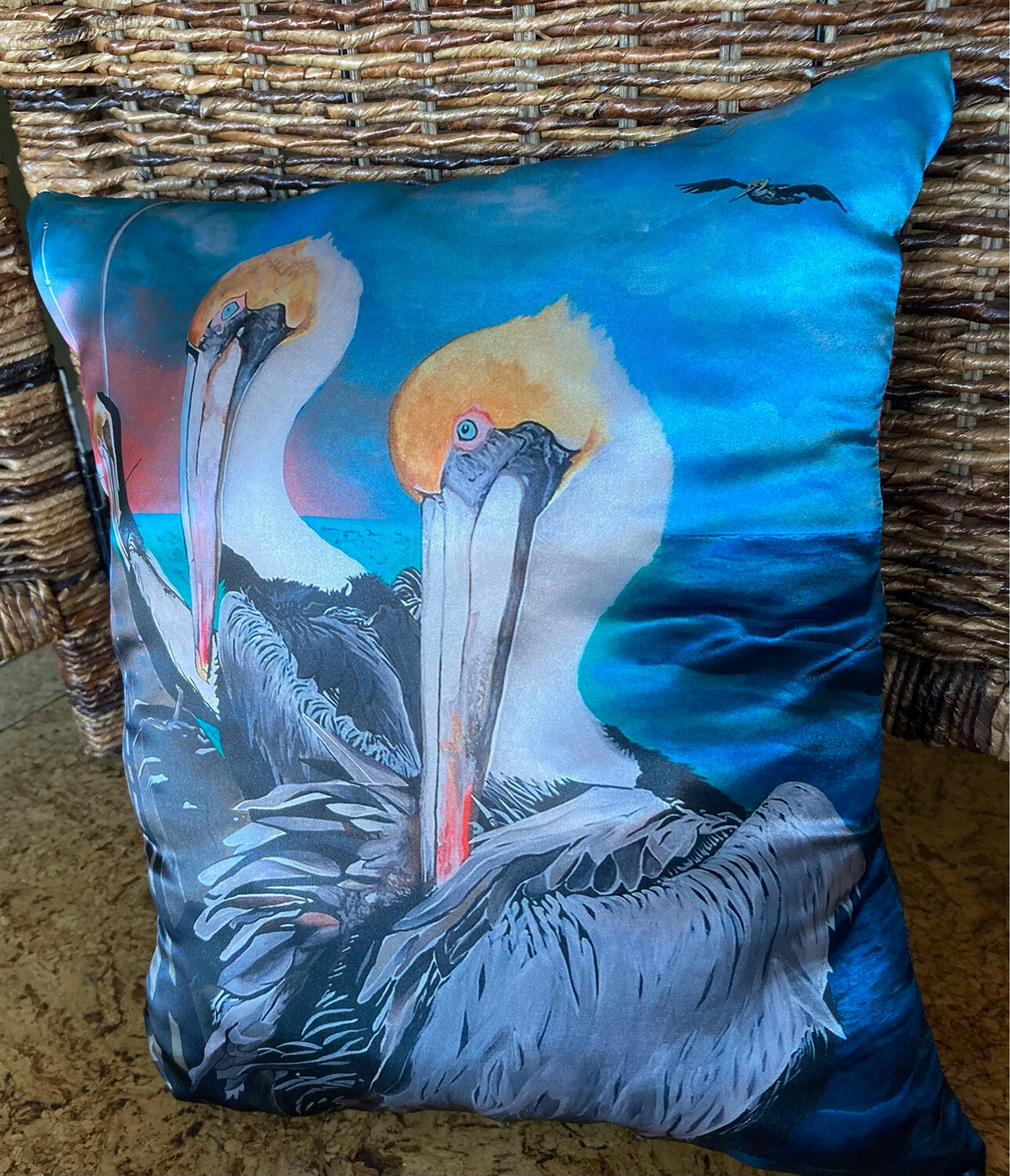 “Pelicans” Satin Pillow