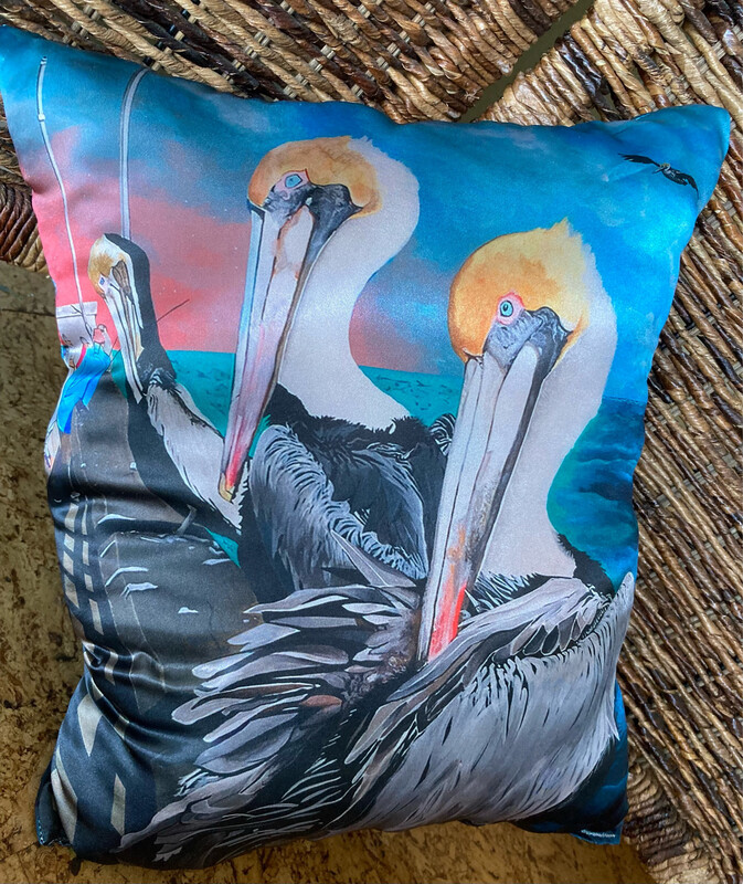 “Pelicans” Satin Pillow