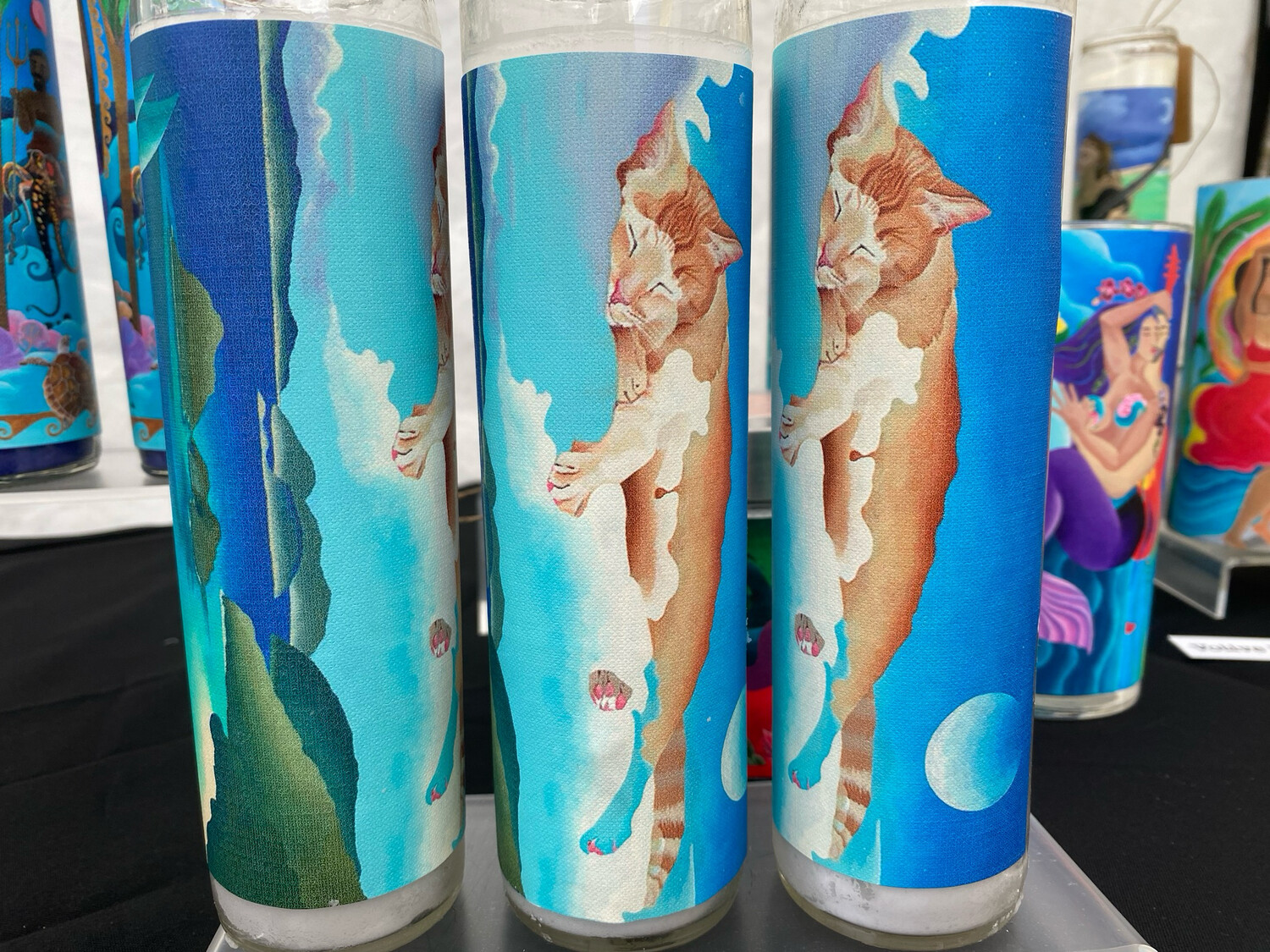 3 Prayer Candles, One Of Each
