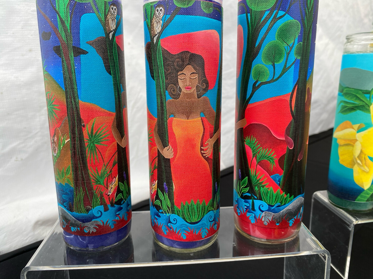 4 Prayer Candles, One Of Each
