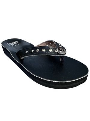 Black Studded Nauti Sandals