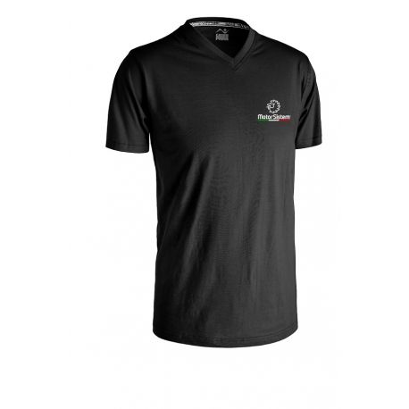 T-SHIRT COTONE NERO MOTORSISTEM