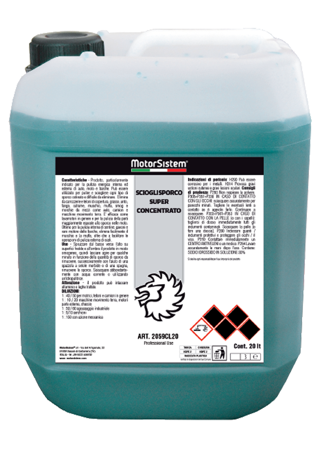 SCIOGLISPORCO SUPER CONCENTRATO 20LT