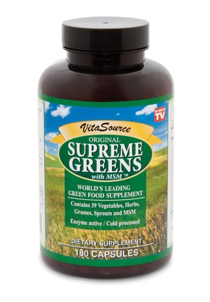 Supreme Greens with MSM, 180 count Capsules