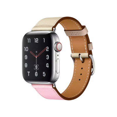 two color leather strap for apple باند جلد هاي كواليتي لونين لساعة أبل