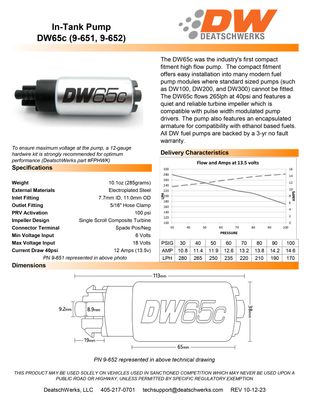 Deatschwerks DW65 265lph Fuel Pump