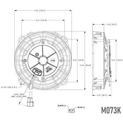 Maradyne Champion Series Fan 7" 12V / 130W 375 CFM M073K
