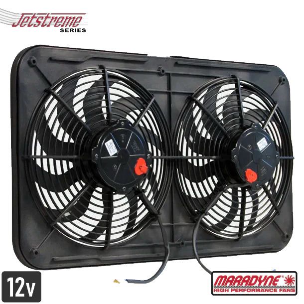 Maradyne Dual Puller Thermo Fan - 12" - 12V / 225W - 3100 CFM - MJS22K