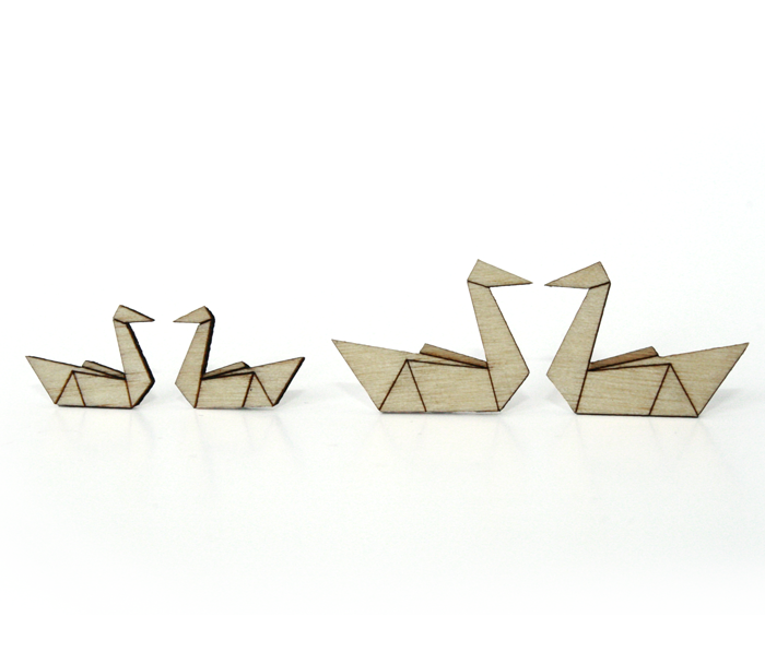 Origami Wood / Swan / big UDSOLGT & UDGÅET! ori_wo_sw_bg