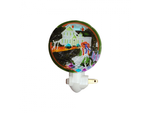 Stain Glass &quot;Anne on the Quilt&quot; Nightlight