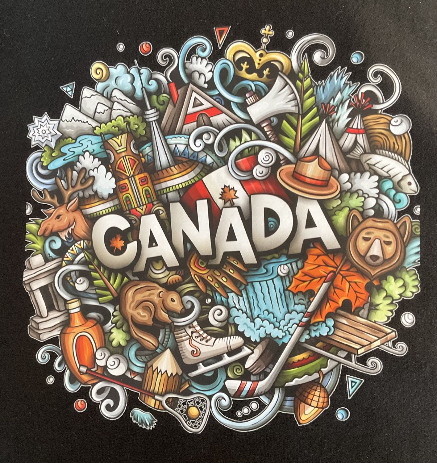 Canada Grafiti Hoodie - Black