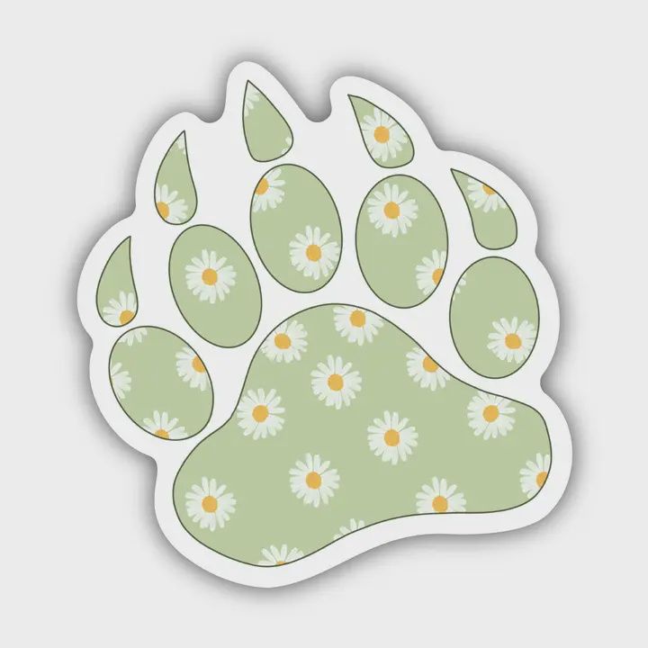 Floral Bear Paw Sticker