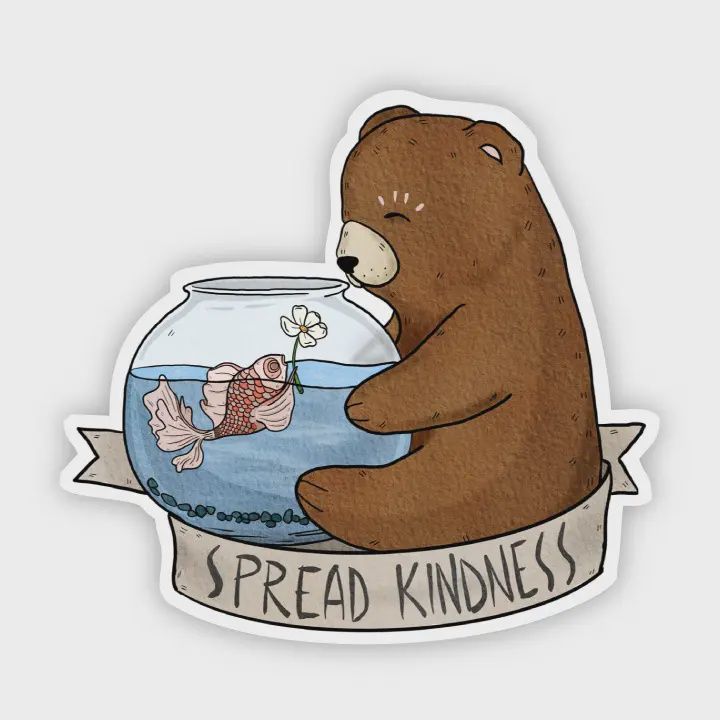 &#39;Spread Kindness&#39; Bear Sticker