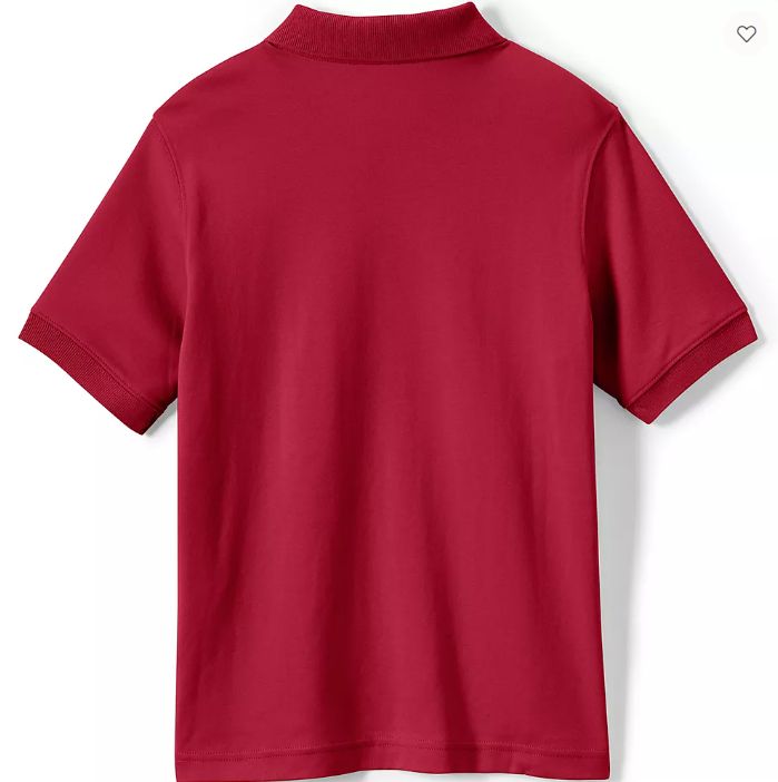 Emboidered School Uniform Short Sleeve Interlock Polo Shirt-Red