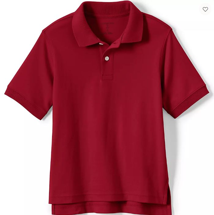 RED-School Uniform Short Sleeve Interlock Polo Shirt