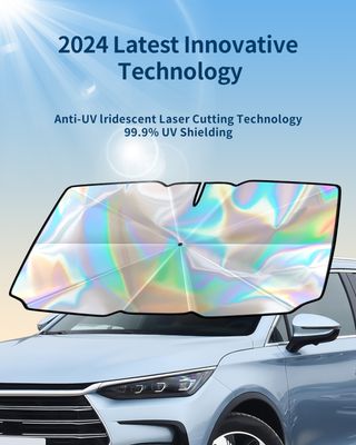 [2024 Upgrade] Tzmax.GT Windshield Sun Shade Umbrella for Car - [Newest Vinyl Coating] Protect Car from Sun Rays &amp; Heat Damage Keep Cool and Protect Interior, Spring Structure Edge