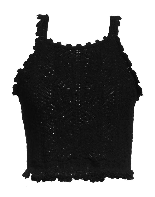 Кроп-топ SAINT LAURENT Шерсть Чёрный