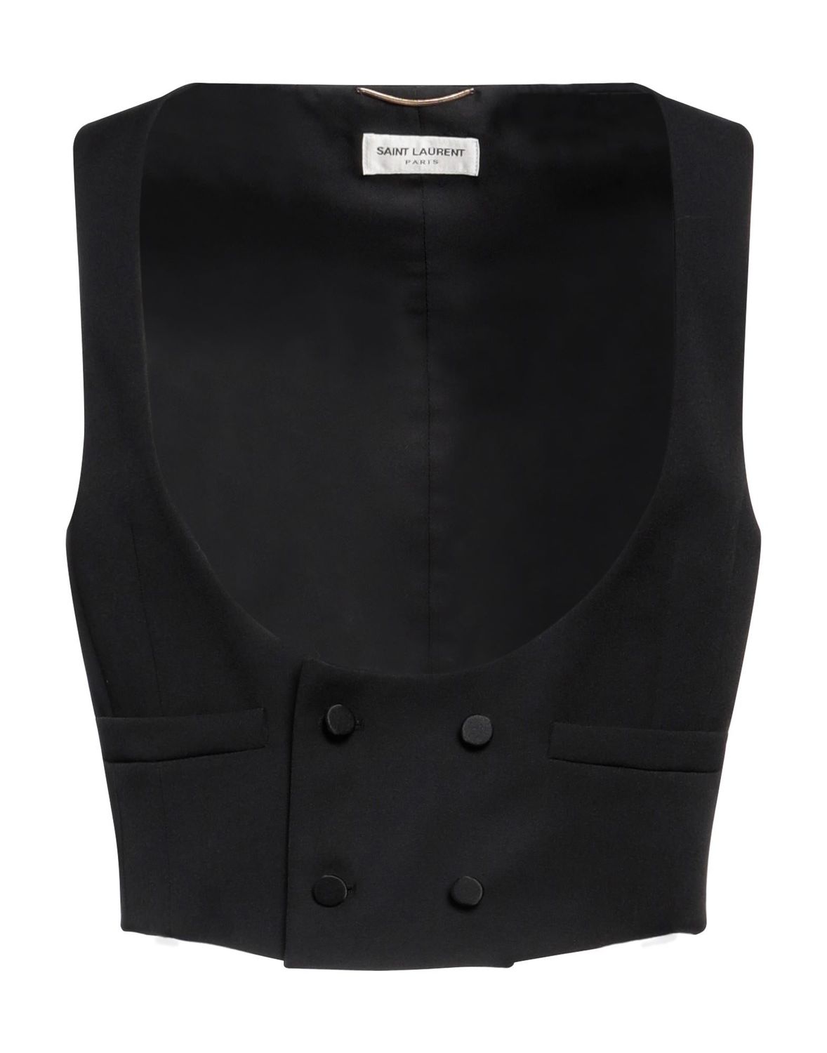 Жилет SAINT LAURENT Шерсть Чёрный
