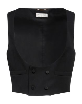 Жилет SAINT LAURENT Шерсть Чёрный