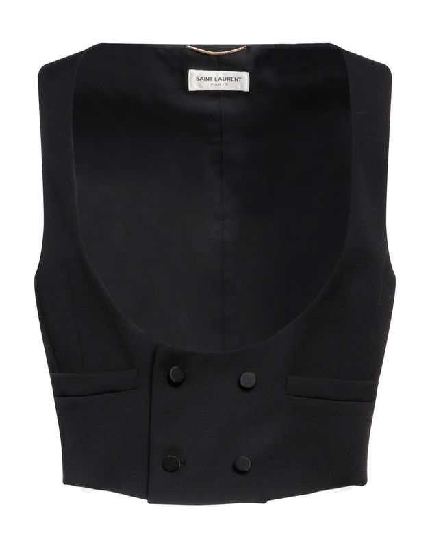 Жилет SAINT LAURENT Шерсть Чёрный