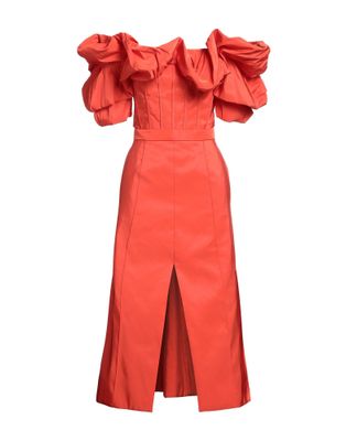 Платье ALEXANDER MCQUEEN Полиэстер Оранжевый