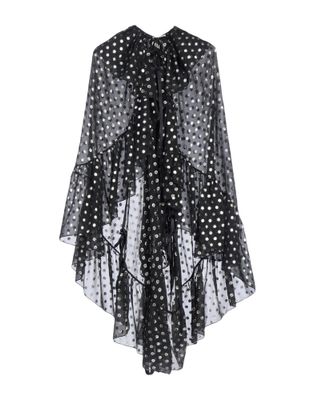 Пончо SAINT LAURENT Шелк Чёрный