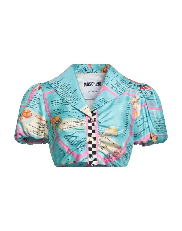 Блузка MOSCHINO Шелк Небесно-голубой